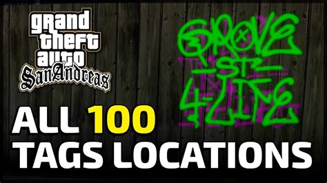 We have all the cheat codes for the PC version of Grand Theft Auto San Andreas. . All the tags in gta san andreas